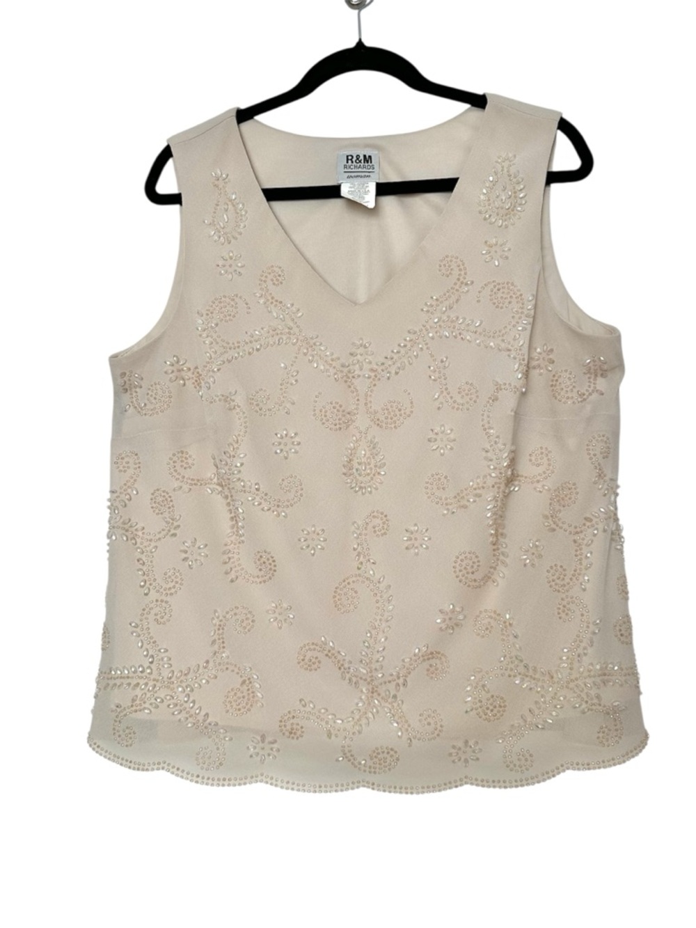 Vintage Beaded Iridescent Camisole Feminine Fairycore Romantic Elevated Basics